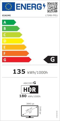 XIAOMI TV F Pro 75, 75 Pulgadas (190 cm), 4K UHD QLED, Smart TV, Fire TV, Control por Voz Alexa, HDR10+, Modo Game Boost 120Hz, MEMC, 2GB+32GB, Compatible con Apple AirPlay, 2025 Amazon.es: Electrónica - Imagen 24