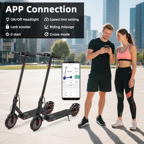 Patinete eléctrico plegable para adultos, batería de 10,4 Ah, autonomía 25-35 km, conexión APP Amazon.es: Deportes y aire libre - Imagen 3