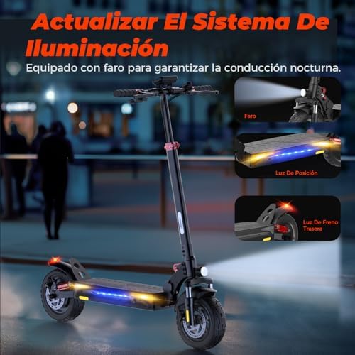 iScooter ix3 Patinete Eléctrico Adultos, 480WH Batería, Autonomía Máxima De 40 KM, 10" Patinete Eléctrico Plegable, App Control, Carga 120 KG, Manillar Ajustable, Suspensión Cuádruple Amazon.es Deportes y aire libre - Nombre de estilo : IX3 - Imagen 6