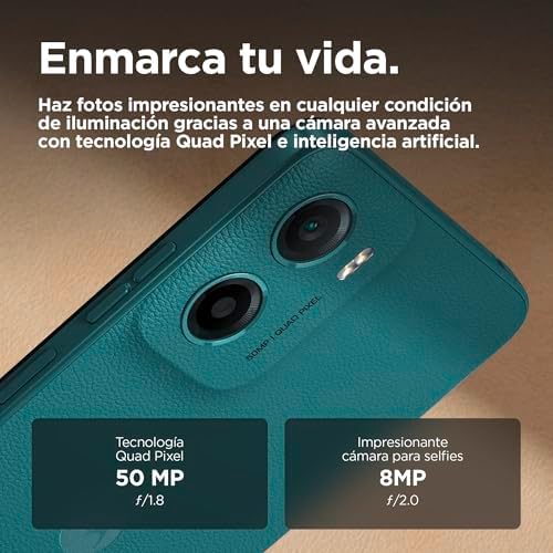 Moto g05 24GB (8G+16GB RAM Boost)/256GB Azul, España, Pantalla superbrillante de 6.67 Pulgadas, Sistema de cámaras de 50 MP, Modo Retrato con IA, Soft luxe, Corning Gorilla Glass 3, batería 5200 mAh Amazon.es: Informática - Imagen 3