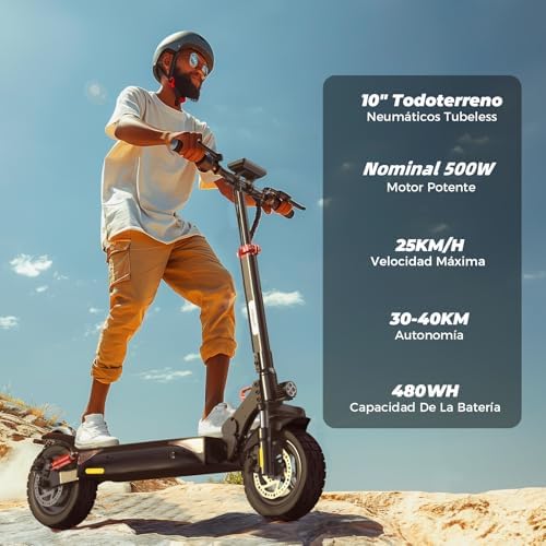 iScooter ix3 Patinete Eléctrico Adultos, 480WH Batería, Autonomía Máxima De 40 KM, 10" Patinete Eléctrico Plegable, App Control, Carga 120 KG, Manillar Ajustable, Suspensión Cuádruple Amazon.es Deportes y aire libre - Nombre de estilo : IX3 - Imagen 2