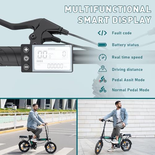 HITWAY Bicicleta eléctrica Ebike Bicicletas urbanas Plegables, batería de 36V12Ah/36V8,4Ah, Motor de 250W, Alcance hasta 35-70km Amazon.es: Deportes y aire libre - Imagen 4