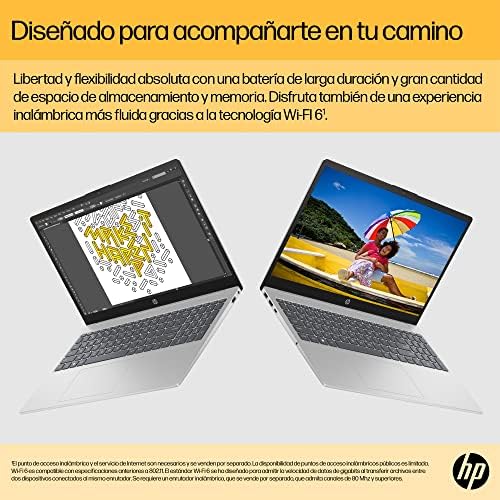 HP - Ordenador portátil de 15.6" FHD (AMD Ryzen 5-7520U, 16 GB RAM, 1TB SSD, AMD Radeon Graphics, Sin Sistema operativo) Plata y Azul - Teclado QWERTY Español Amazon.es: Informática - Imagen 6
