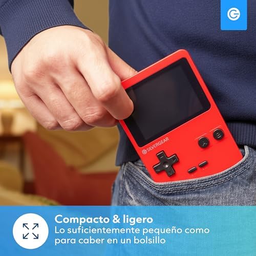 Amazon.es Silvergear® Consola Retro Portátil | Videoconsola Retro Arcade con 240 Juegos Clásicos en 6 Categorias | Mini Consola con Juegos Retro para Niños y Adultos | 12,5x8x2,3 cm | Rojo - Imagen 7